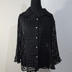 NICOLA Black Long Sleeve Blouse L
